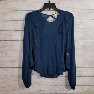 Band of Gypsies Cottagecore Prairie Peasant Festival Boho Semi Sheer Lace Top S